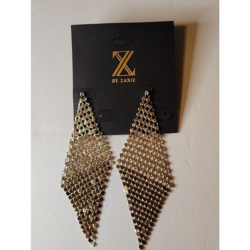 Gold-Tone Mesh Drop Earrings